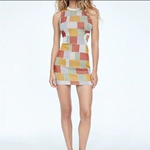 Zara Multicolored Cutout Mini Dress
